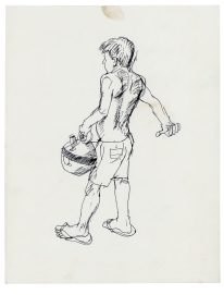 "Niño con cántaro de Olimpia” Tinta sobre papel, 27×20.5 cm 1992 | Colección del artista